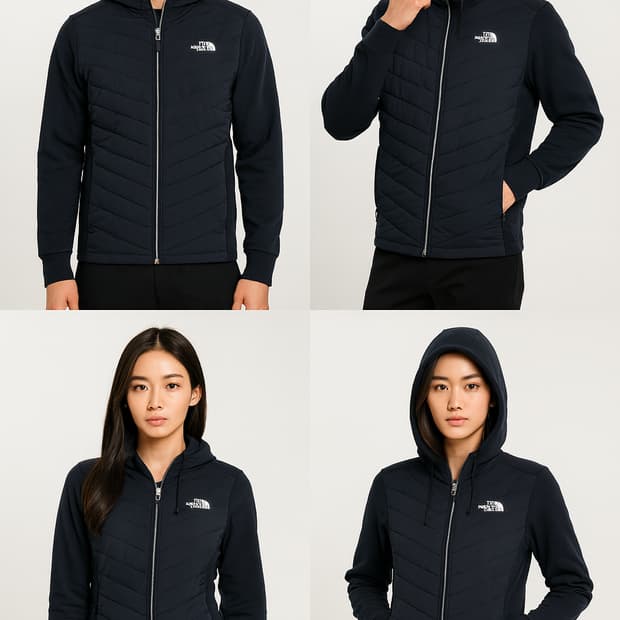 노스페이스 브이모션 네이비 경량후디패딩 남녀공용 100 67 50