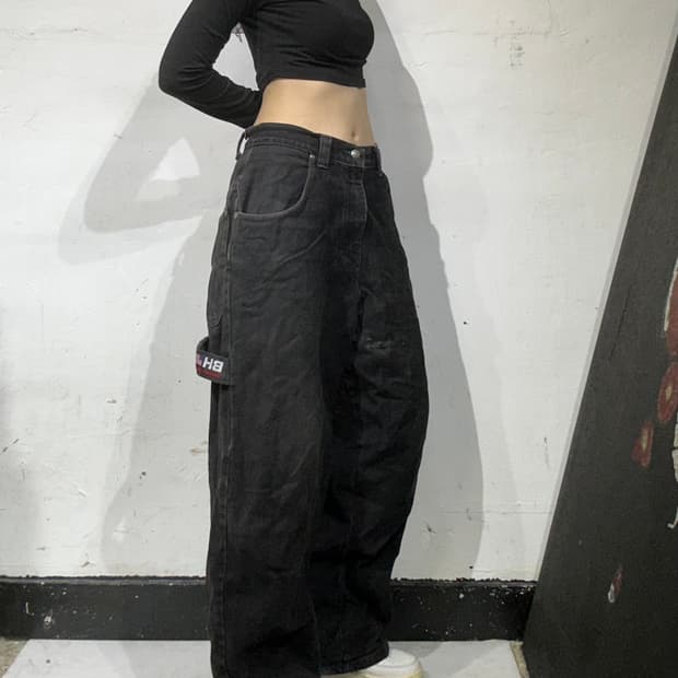 90s polo club 훅청 대대장 와이드 카펜터 워크 팬츠 청바지