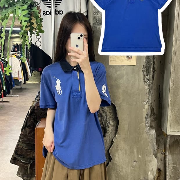 폴로 랄프로렌 반팔 카라티 블루 L #csz736
