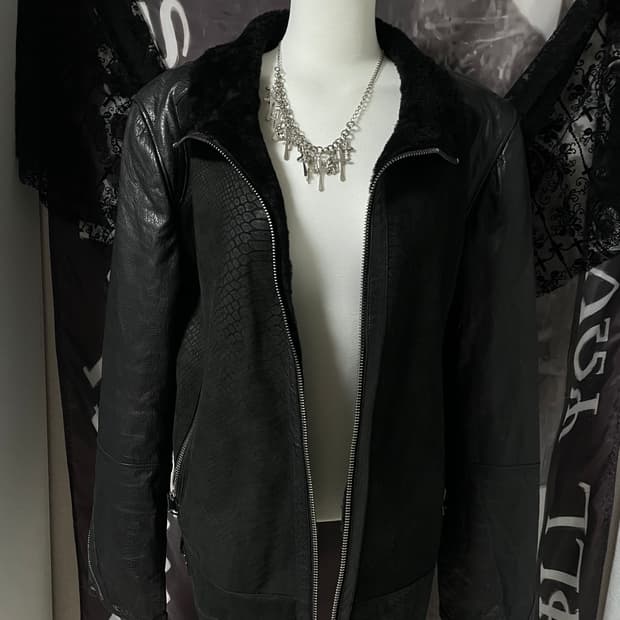 Black leather mustang 릭오웬스하이엔드깔빈티지자켓무스탕