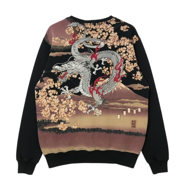 카라쿠리 타마시 동양풍 자수 맨투맨