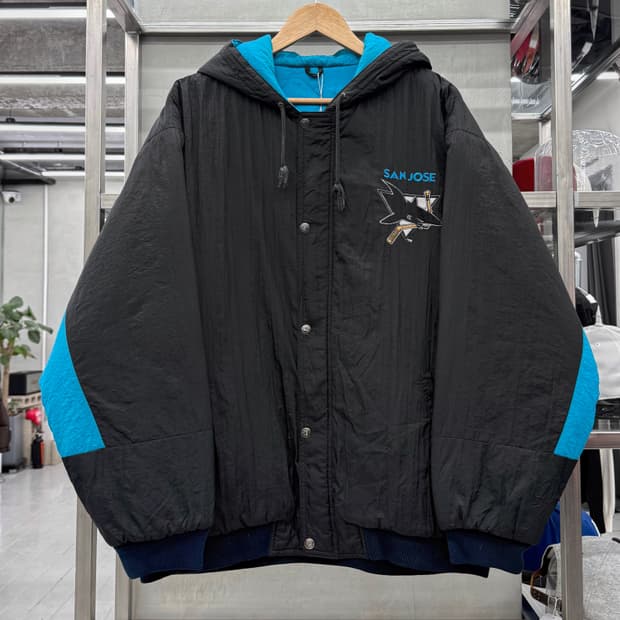 NHL 00s 나일론쉘 퀼티드 후드 점퍼