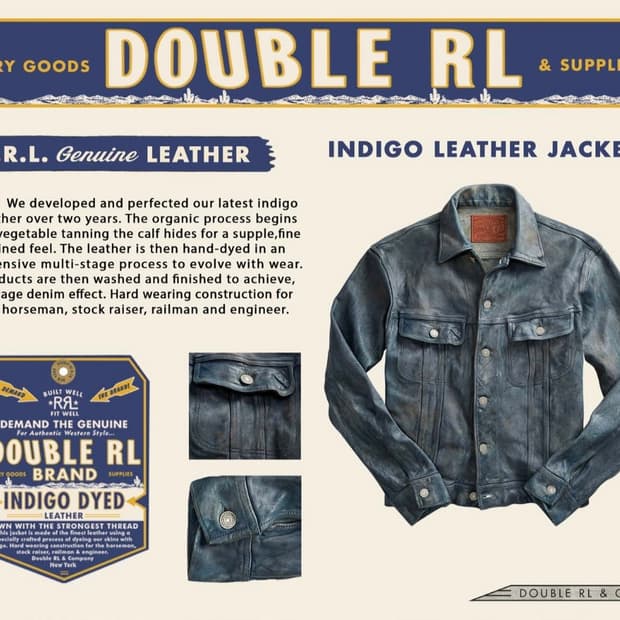 RRL 18SS 인디고 레더 자켓 M