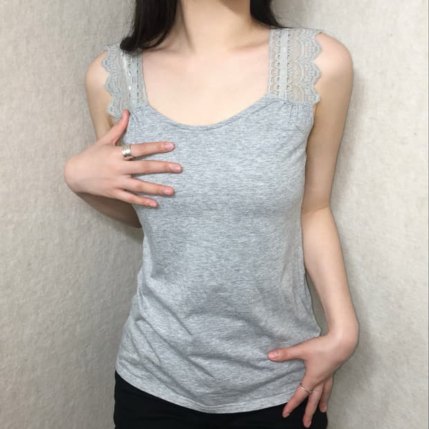 빈티지 레이스 나시 탑