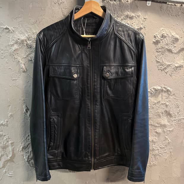 가바 GABBA 양가죽 싱글 라이더 자켓 블랙 100