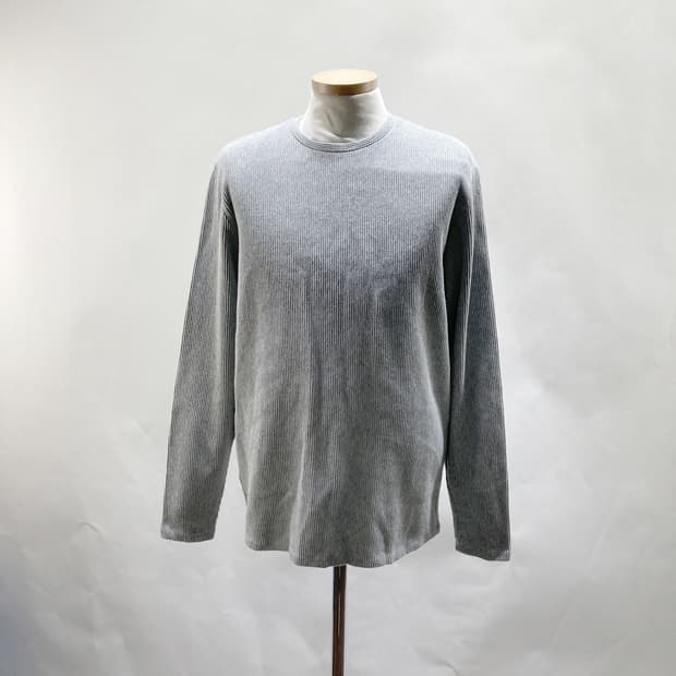 자라 남성골지긴팔티셔츠 그레이 라운드 L 