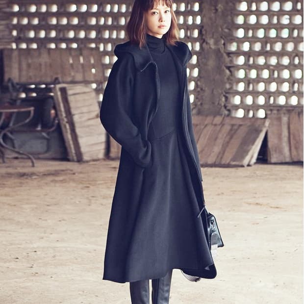 지스튜디오(g studio) 캐시울 혼방 핸드메이드 후드코트 66-77 