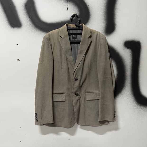 Hugo Boss 휴고보스 이탈리안 카프 누벅 리얼 레더 블레이저 자켓