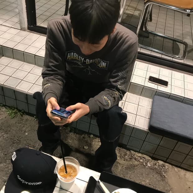 할리데이비슨 라이트닝 티셔츠  롱슬리브 m