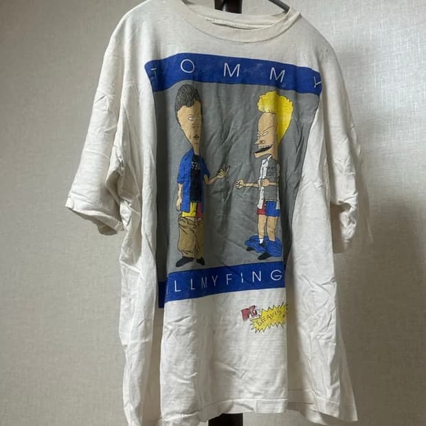 90s 원스티치 비비스 앤 버트헤드 타미힐피거 패러디 티셔츠