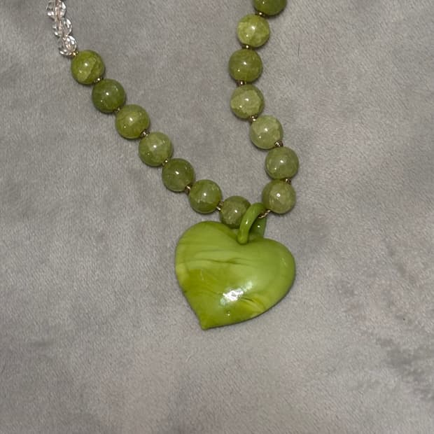 빈티지 모리걸 페어리 하트 팬던트 목걸이 