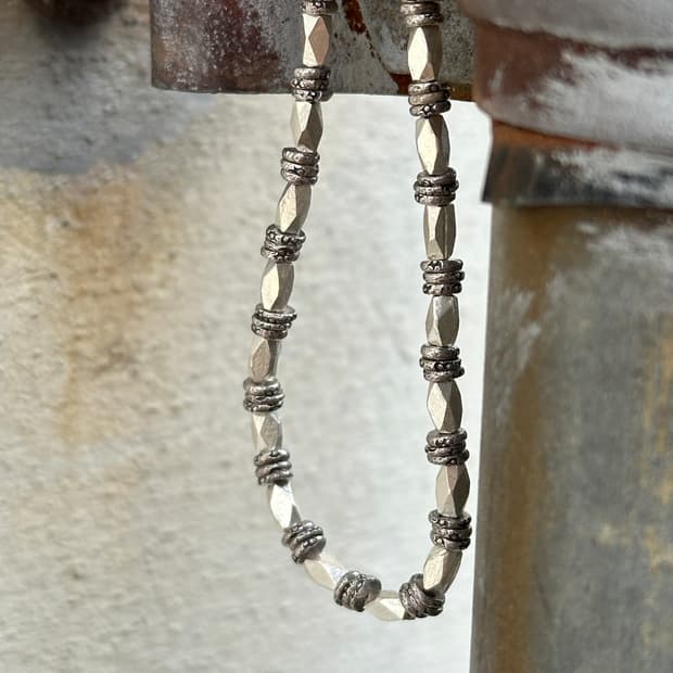 Faceted Beads Karen Silver Bracelet