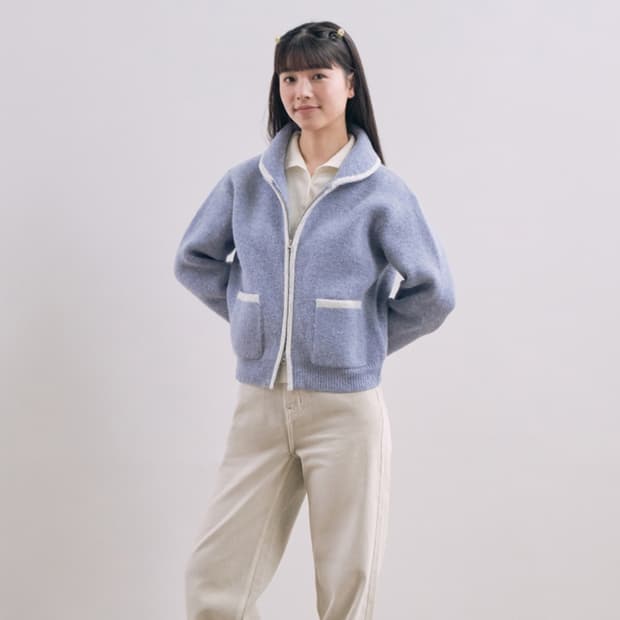 커버낫 우먼 플러피 집업가디건