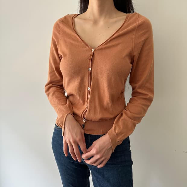 마르니 marni 허리셔링 디테일 가디건