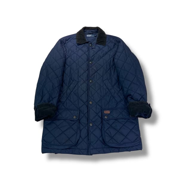 95 폴로랄프로렌 레더 패치 퀄팅 패딩 자켓