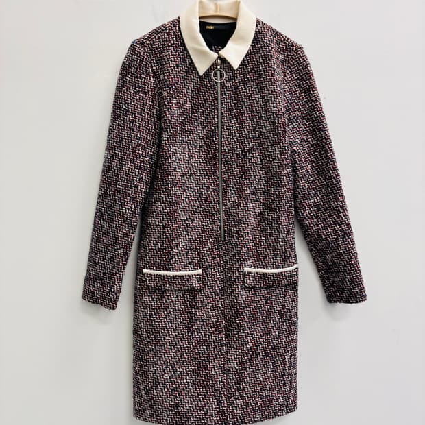 마쥬(maje) 리버티 자카드 하프 집업 원피스 멀티 컬러