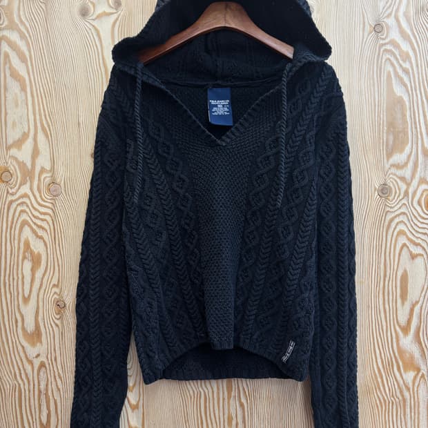 폴로 랄프로렌 진스 브이넥 케이블 니트 후드