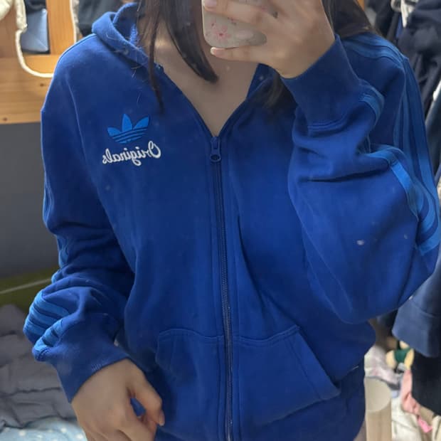 아디다스 오리지널 파랑 후드집업