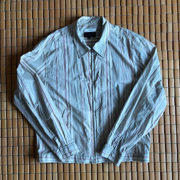 아모멘토 코튼 스트라이프 셔츠 자켓