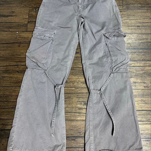 자라 ZARA Y2K 와이드 플레어 카고팬츠 토프 브라운 31