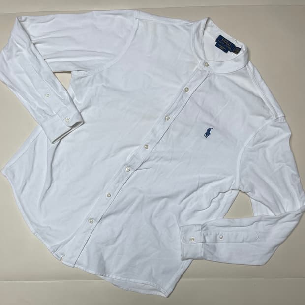 폴로 랄프로렌 헨리넥 옥스포트 화이트 셔츠