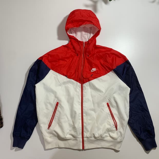 나이키 바람막이 자켓 레드/네이비/화이트