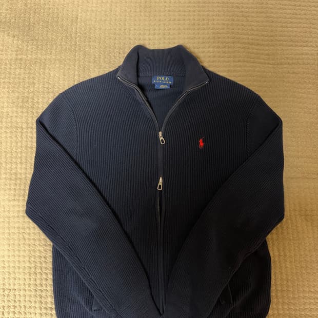 (M)폴로 네이비 니트 풀집업 (새상품급)