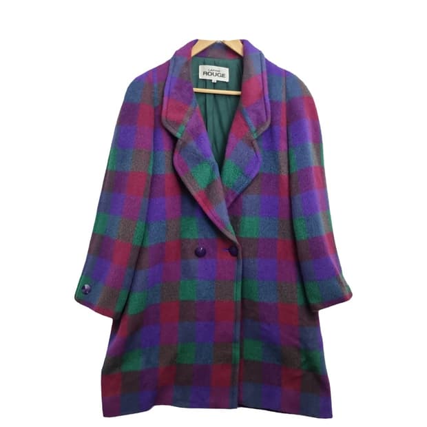 LAPINE ROUGE 빈티지 체크 더블 코트 [13]