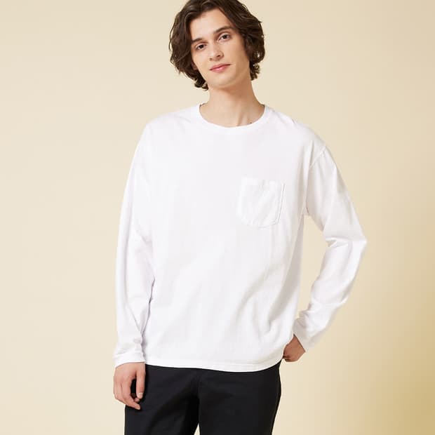 굿온 포켓 롱슬리브 화이트xl