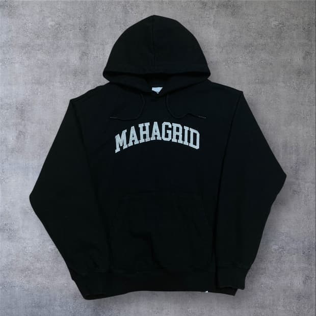 마하그리드 스펠아웃 로고 블랙 후드티