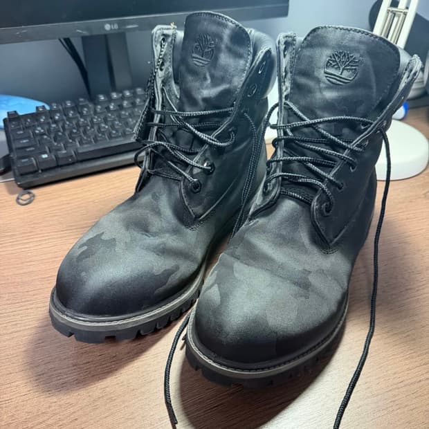 팀버랜드 프리미엄 6인치 자카드 블랙 카모 부츠 270