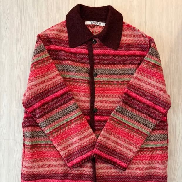 퍼버즈 가디건 보더코트 perverze