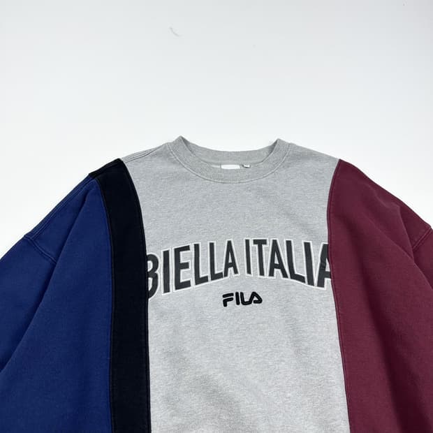 휠라 이태리 패치워크 박시 맨투맨 (L)