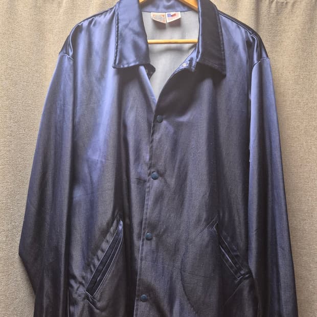 [2XL] USA 이벳필드 새틴 코치 자켓 네이비