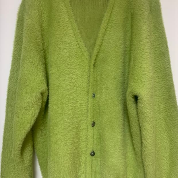 스투시 쉐기 가디건 라임