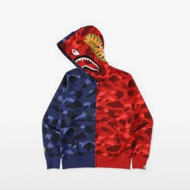 베이프 컬러카모 타이거 샤크후드집업 XL