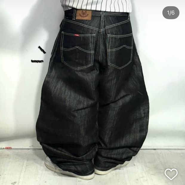 빈티지 생지데님 바지 와이드팬츠