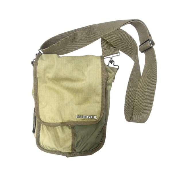 Diesel khaki mini cross canvas bag