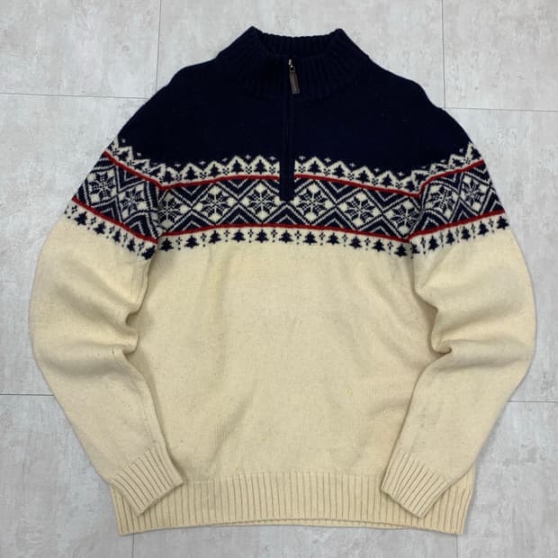 유니클로 패턴 반집업 니트 #412