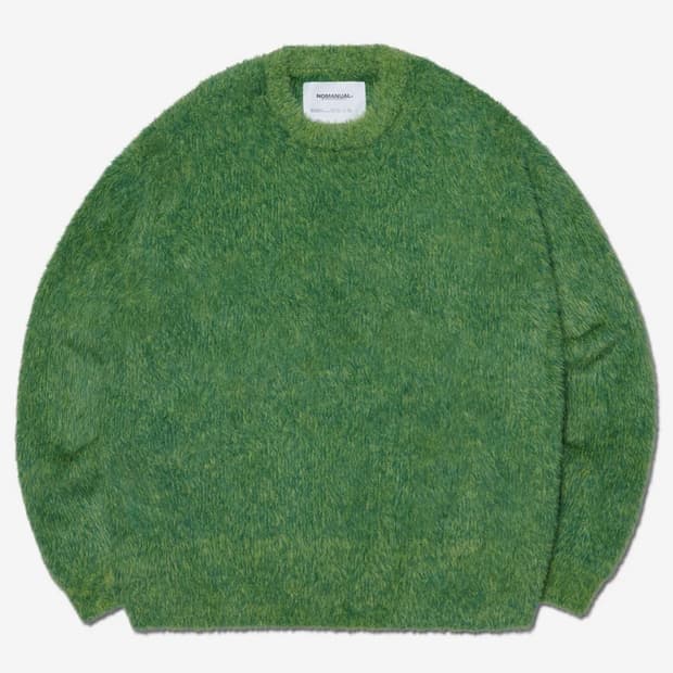 노매뉴얼 헤어리 니트 그린 M