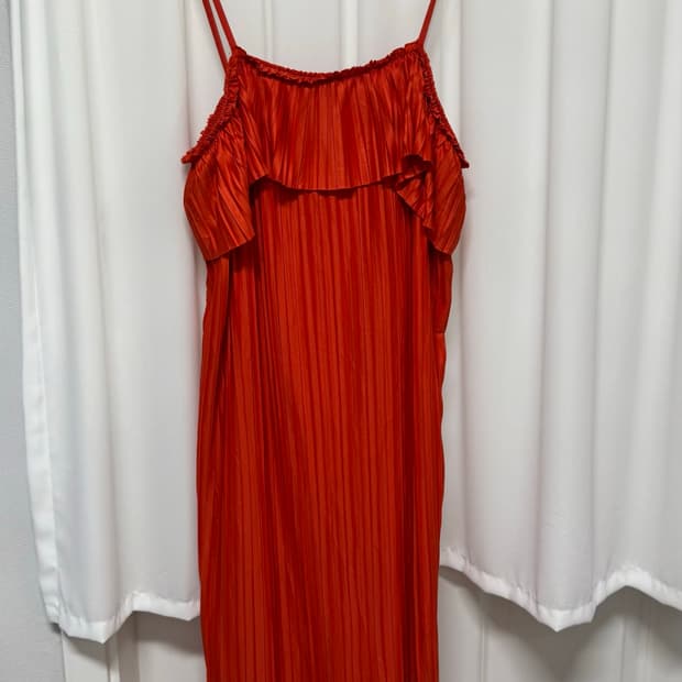 ZARA 자라 플리츠 뷔스티에 원피스 오렌지 M