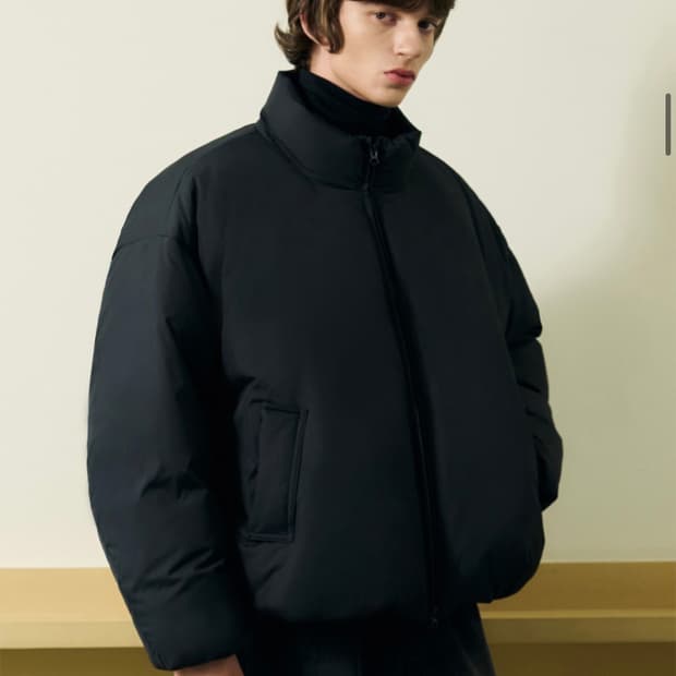 (새상품)(XL) 드로우핏 미니멀 푸퍼 다운 점퍼 패딩 [BLACK]