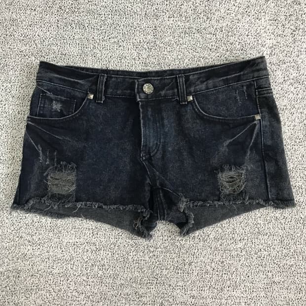빈티지 흑청 숏팬츠
