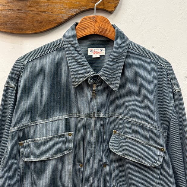 Vintage Patina Hickory Stripe Zip-Up