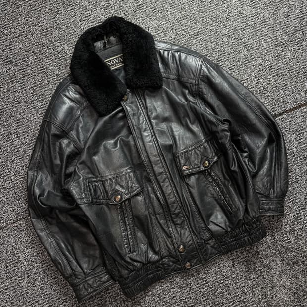 NOVA 빈티지 아카이브 소가죽 레더 봄버 자켓 2517