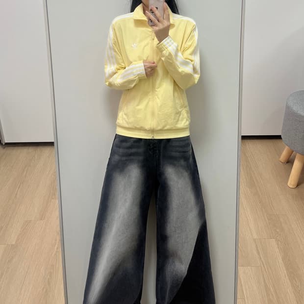 아디다스 오리지널 락업 연노랑 바람막이 자켓