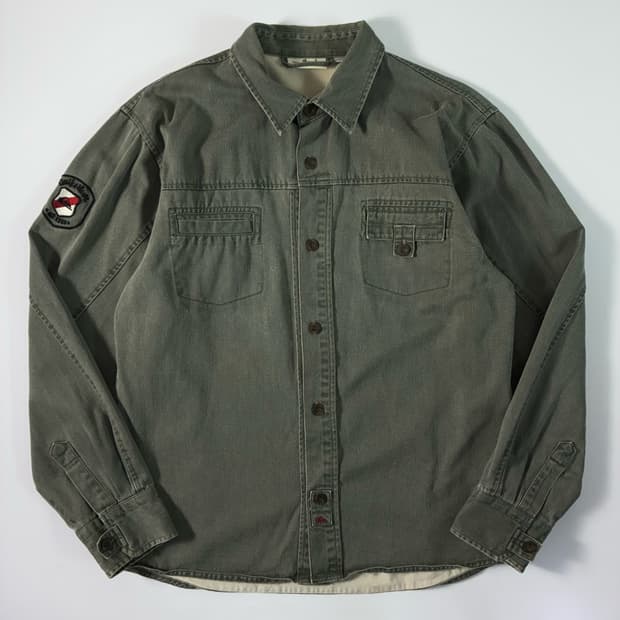 Quiksilver  퀵실버 포켓 흑청 데님 셔츠