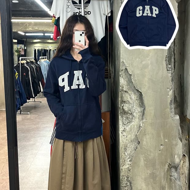갭 기모 후드집업 네이비 S #csz2590