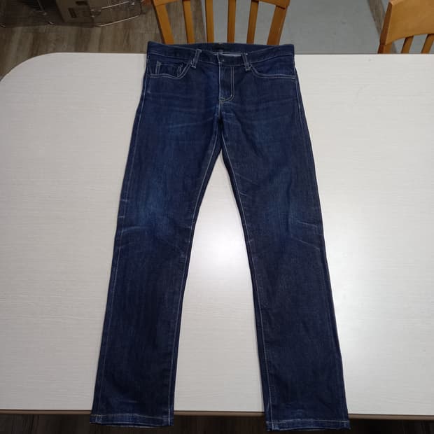 30 유니끌로 셀비지 스판 슬림일자진 진청 30-152