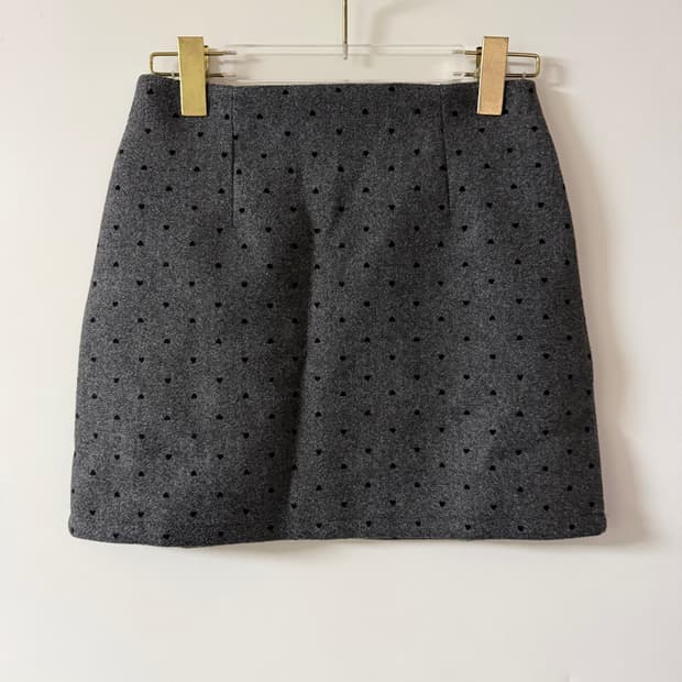새상품 여자 하트 모직 미니스커트 S
